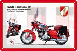 Blechschild "FEUERWEHR Puch 250 GS KRAD"