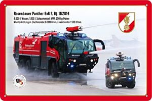 Blechschild "FEUERWEHR Rosenbauer Panther 6x6 S"