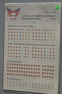 Lade- und Gefahrgutzeichen Standortschilder