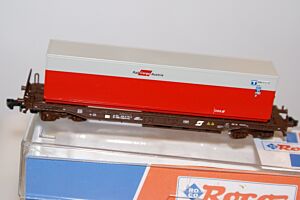 ÖBB Taschenwagen Sdgkkmss beladen mit 40 Ft. Container "Rail Cargo Austria"