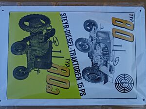 Blechschild "Steyr Traktor Typ 80 - Typ 80a"