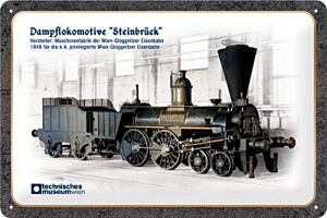 Blechschild "Dampflokomotive Steinbrück"